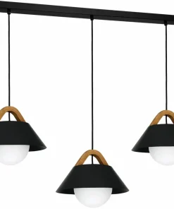 Cheap Sklep Kaja Czarna lampa wisząca z drewnianymi elementami LX 3509 z serii FUNDA