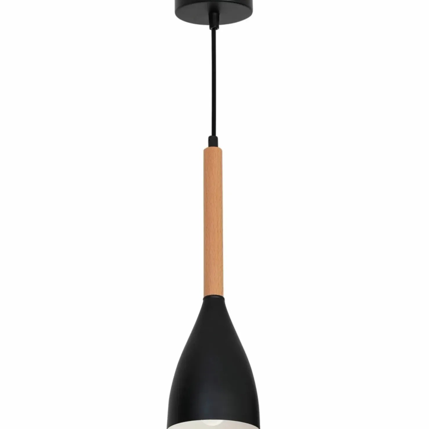 Cheap Sklep Kaja Czarna lampa wisząca z drewnianym zdobieniem LX 9738 z serii MUZA