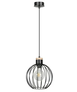 Sale Sklep Kaja Czarna lampa wisząca z drucianym kloszem 754/1 | Kaja Oświetlenie czarny