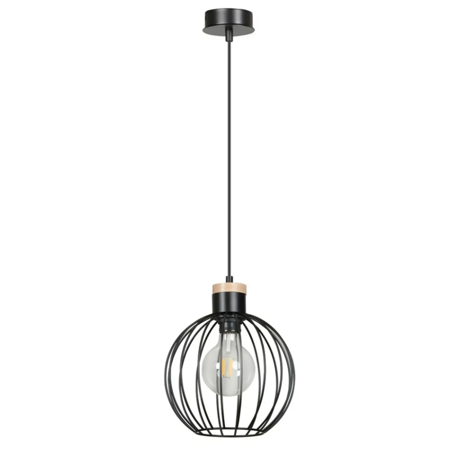 Sale Sklep Kaja Czarna lampa wisząca z drucianym kloszem 754/1 | Kaja Oświetlenie czarny