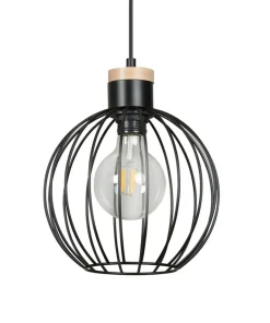 Sale Sklep Kaja Czarna lampa wisząca z drucianym kloszem 754/1 | Kaja Oświetlenie czarny