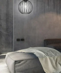 Sale Sklep Kaja Czarna lampa wisząca z drucianym kloszem 754/1 | Kaja Oświetlenie czarny