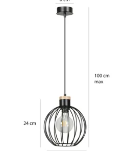 Sale Sklep Kaja Czarna lampa wisząca z drucianym kloszem 754/1 | Kaja Oświetlenie czarny