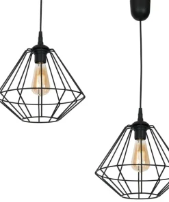 Best Sale Sklep Kaja Czarna lampa wisząca z drucianym kloszem MLP4789 COLIN | Kaja