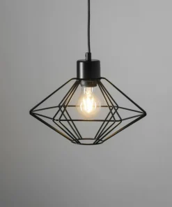 Sale Sklep Kaja Czarna lampa wisząca z drucianym kloszem SIG 40552 z serii VARIO CZ czarny