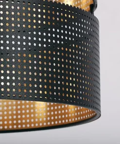 Czarna lampa wisząca z dwuczęściowym abażurem K-5220 z serii ZIMBO*Sklep Kaja Shop