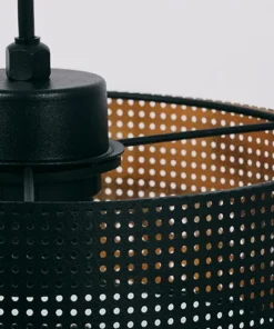 Czarna lampa wisząca z dwuczęściowym abażurem K-5220 z serii ZIMBO*Sklep Kaja Shop