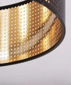 Czarna lampa wisząca z dwuczęściowym abażurem K-5220 z serii ZIMBO*Sklep Kaja Shop
