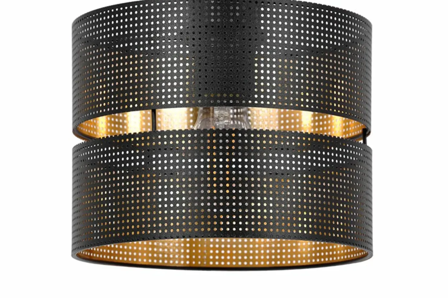 Czarna lampa wisząca z dwuczęściowym abażurem K-5220 z serii ZIMBO*Sklep Kaja Shop