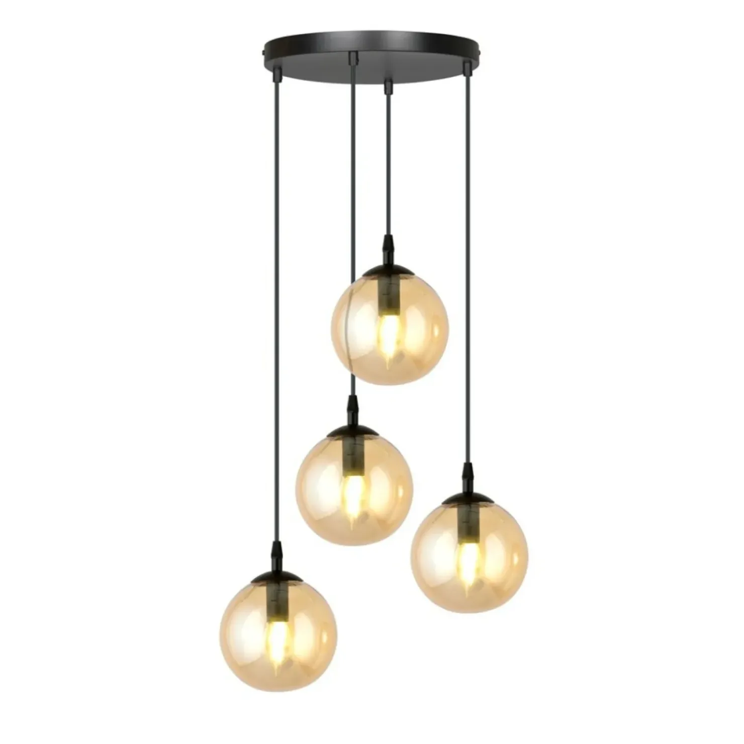 Best Sklep Kaja Czarna lampa wisząca z kloszami na mały gwint 713/4PREM | Kaja