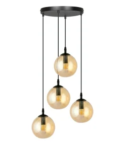 Best Sklep Kaja Czarna lampa wisząca z kloszami na mały gwint 713/4PREM | Kaja