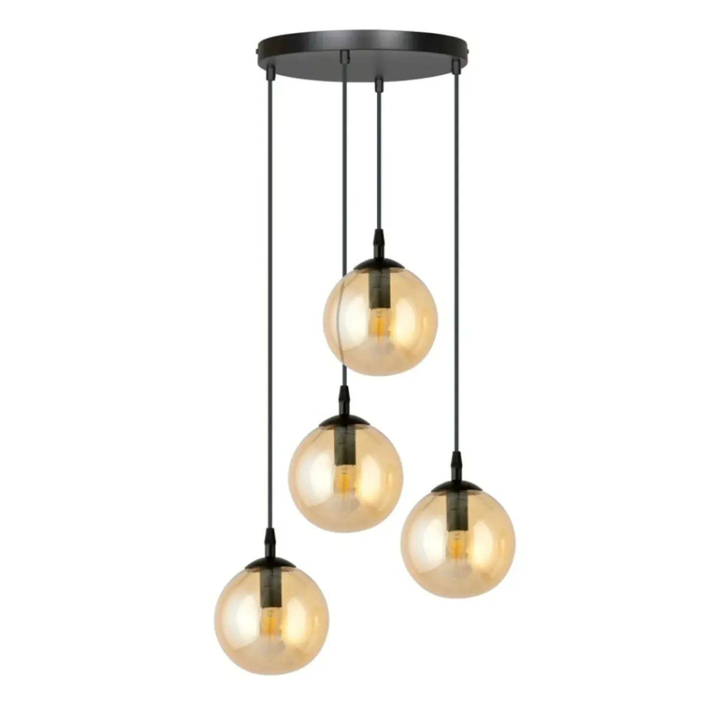 Best Sklep Kaja Czarna lampa wisząca z kloszami na mały gwint 713/4PREM | Kaja