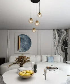 Best Sklep Kaja Czarna lampa wisząca z kloszami na mały gwint 713/4PREM | Kaja