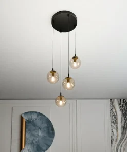 Best Sklep Kaja Czarna lampa wisząca z kloszami na mały gwint 713/4PREM | Kaja