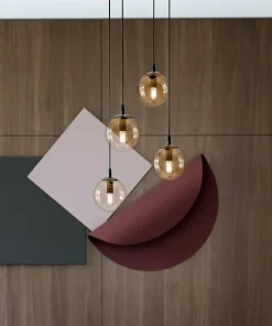 Best Sklep Kaja Czarna lampa wisząca z kloszami na mały gwint 713/4PREM | Kaja