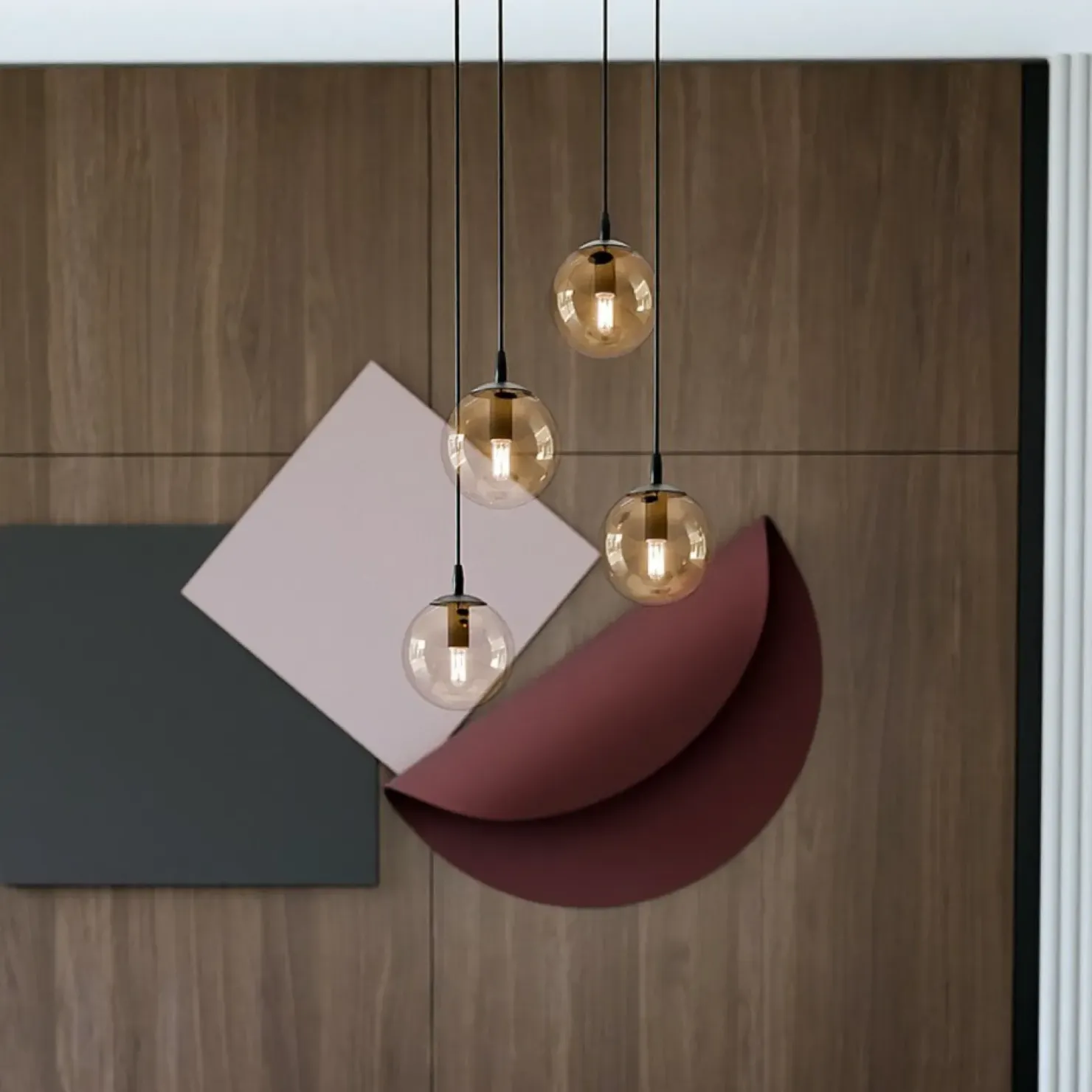 Best Sklep Kaja Czarna lampa wisząca z kloszami na mały gwint 713/4PREM | Kaja