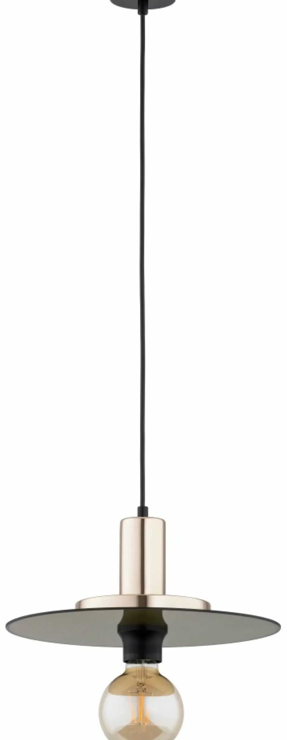 Discount Sklep Kaja Czarna lampa wisząca z odsłoniętą żarówką AL 61170 LETO | Kaja