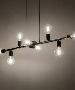 Shop Sklep Kaja Czarna lampa wisząca z oprawkami na żarówki E27 TK 5722 z serii PORTO czarny