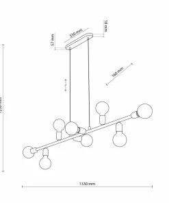 Shop Sklep Kaja Czarna lampa wisząca z oprawkami na żarówki E27 TK 5722 z serii PORTO czarny