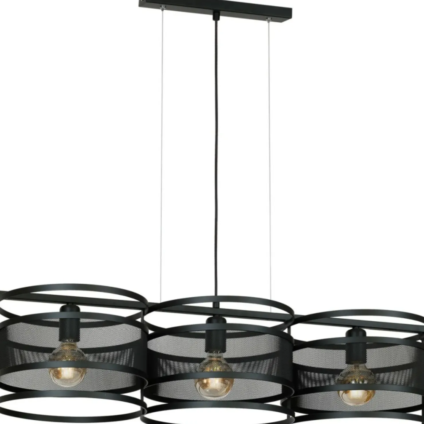 Czarna lampa wisząca z ozdobnymi obręczami LX 1121 z serii RIM | Kaja*Sklep Kaja Cheap