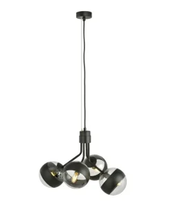 Fashion Sklep Kaja Czarna lampa wisząca z regulowaną wysokością 1139/4 NOVA | Kaja