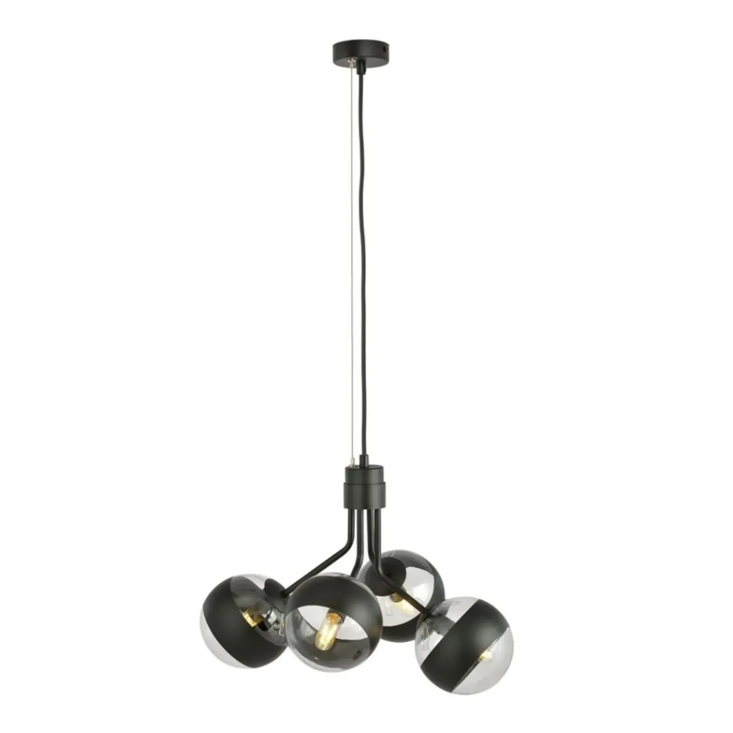 Fashion Sklep Kaja Czarna lampa wisząca z regulowaną wysokością 1139/4 NOVA | Kaja
