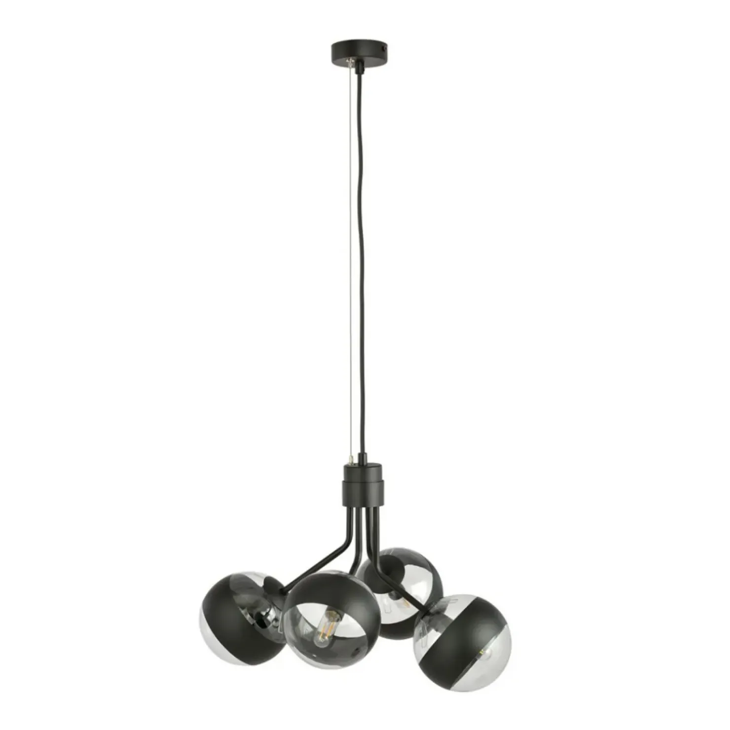 Fashion Sklep Kaja Czarna lampa wisząca z regulowaną wysokością 1139/4 NOVA | Kaja