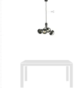 Fashion Sklep Kaja Czarna lampa wisząca z regulowaną wysokością 1139/4 NOVA | Kaja