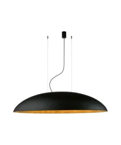 Shop Sklep Kaja Czarna lampa wisząca z szerokim kloszem 7926 | Kaja Oświetlenie czarny