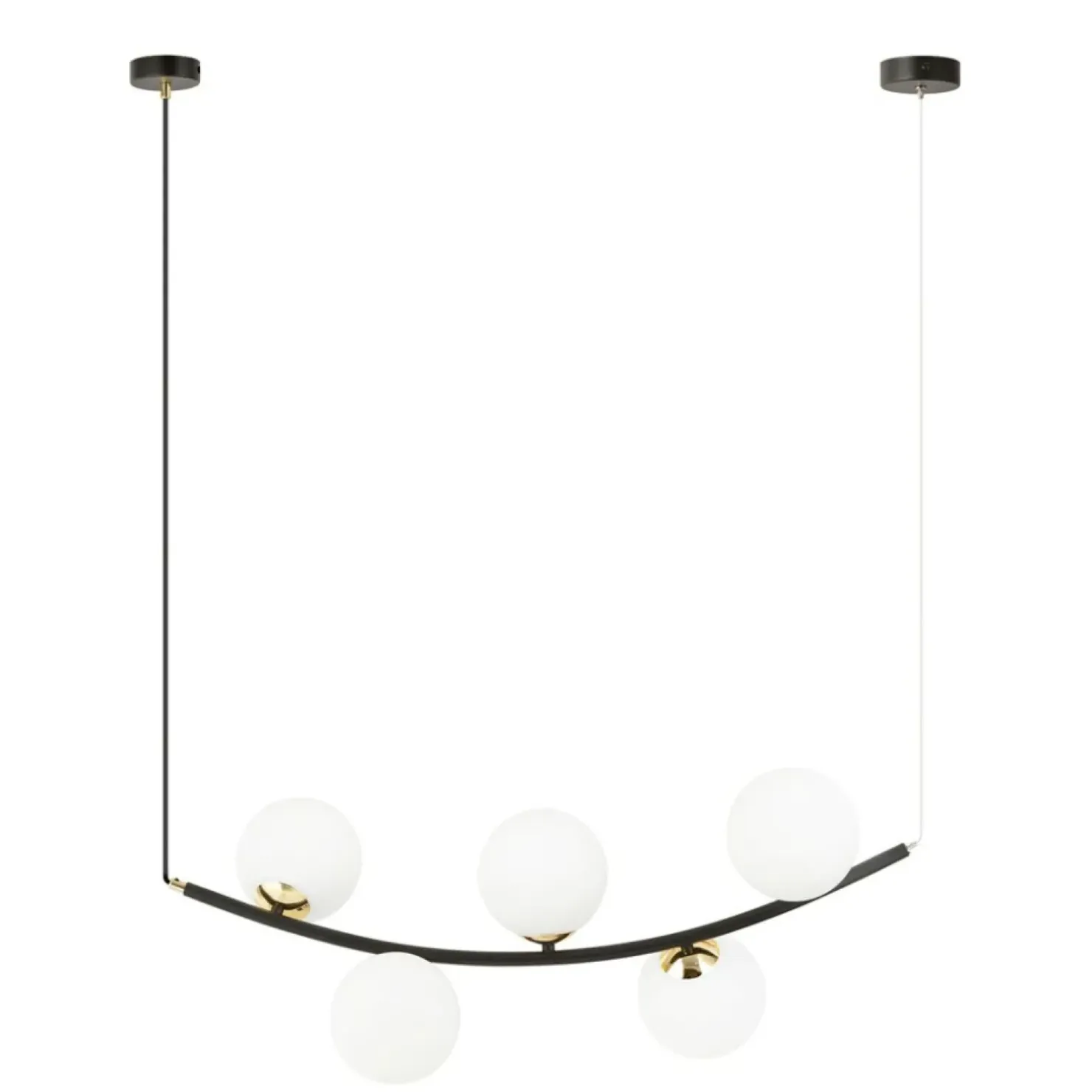 Discount Sklep Kaja Czarna lampa wisząca ze złotymi elementami 1298/5 z serii RITZ | Kaja