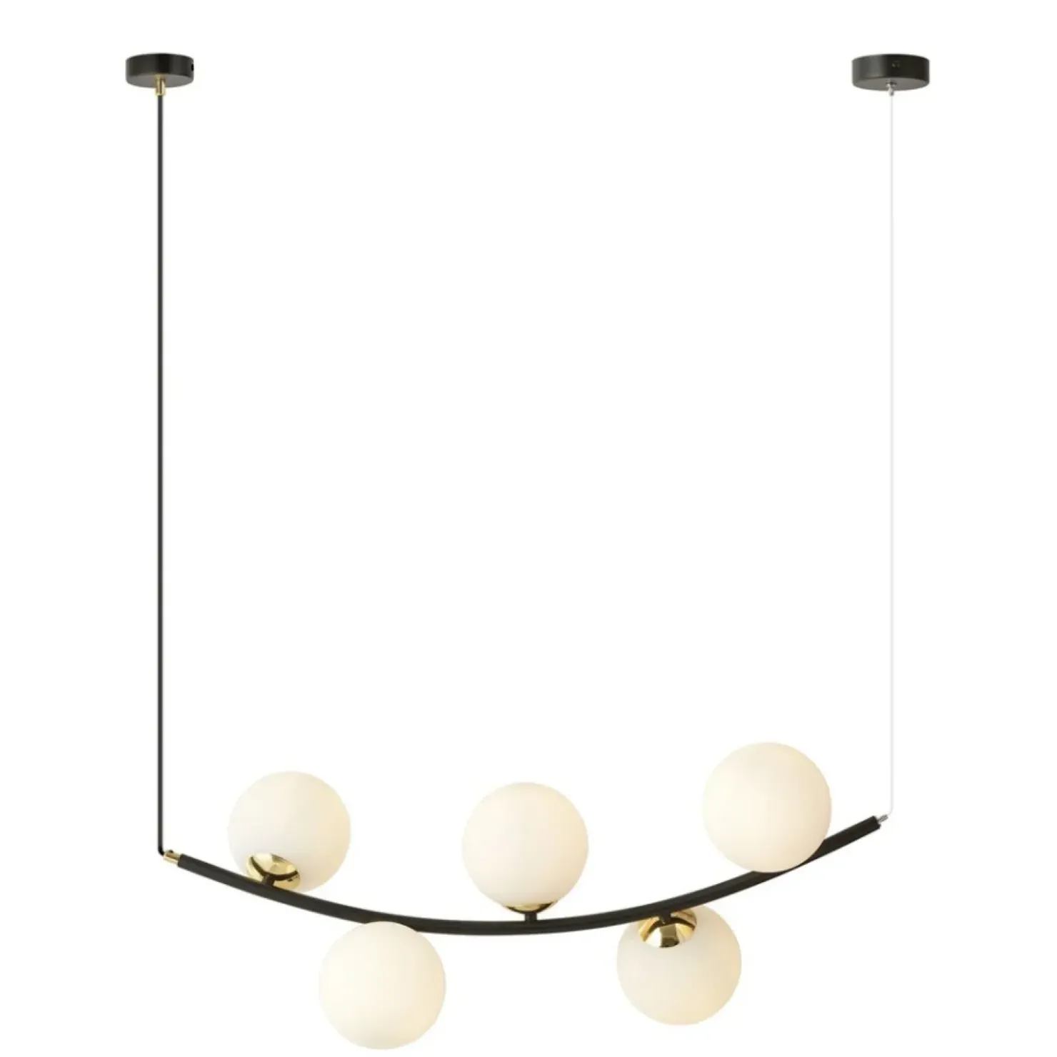 Discount Sklep Kaja Czarna lampa wisząca ze złotymi elementami 1298/5 z serii RITZ | Kaja