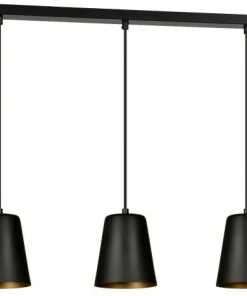 Shop Sklep Kaja Czarna lampa wisząca ze złotym wnętrzem klosza 415/3 | Kaja