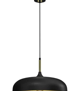 Fashion Sklep Kaja Czarna lampa wisząca ze złotymi elementami MLP7898 z serii LINCOLN | Kaja Oświet