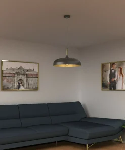 Fashion Sklep Kaja Czarna lampa wisząca ze złotymi elementami MLP7898 z serii LINCOLN | Kaja Oświet