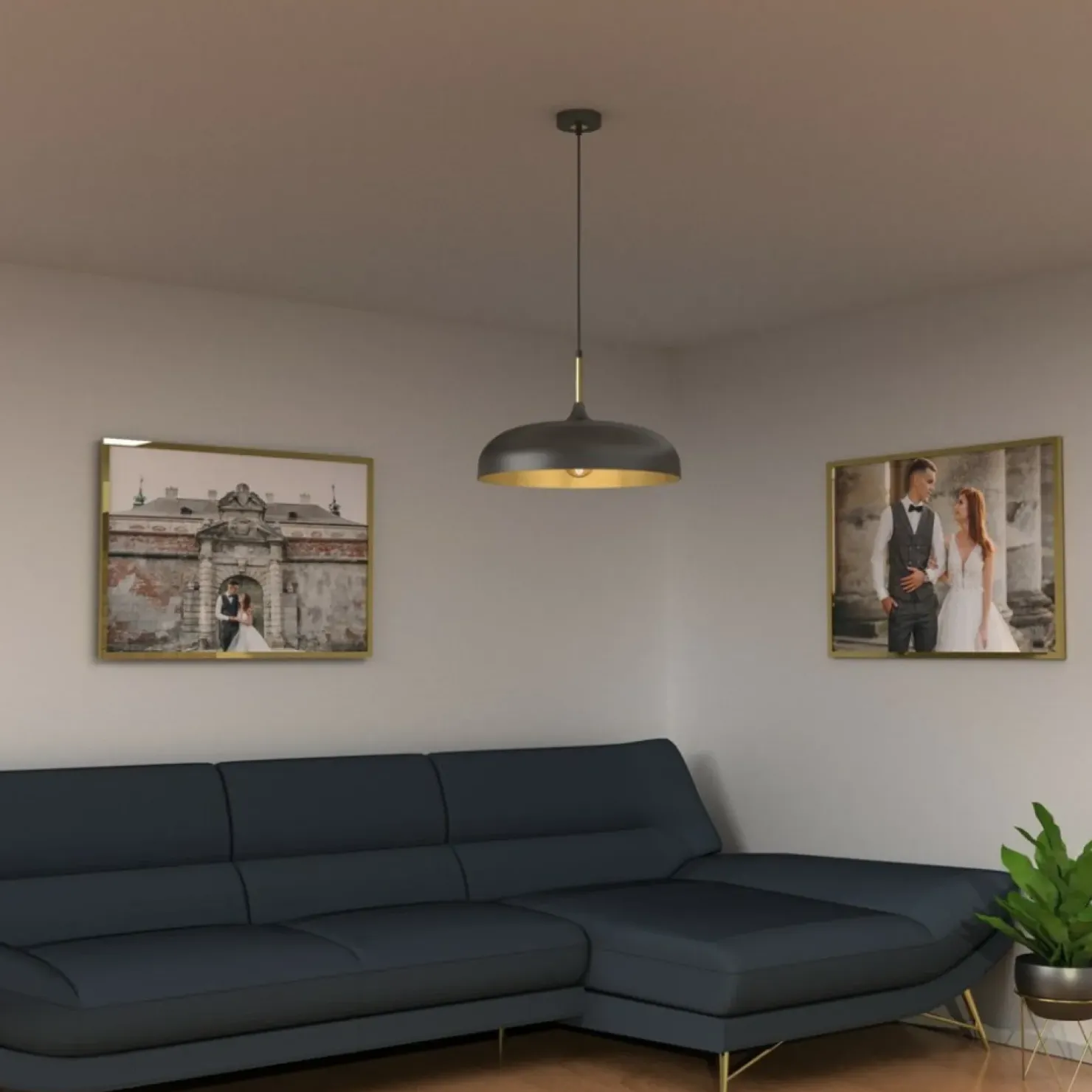 Fashion Sklep Kaja Czarna lampa wisząca ze złotymi elementami MLP7898 z serii LINCOLN | Kaja Oświet