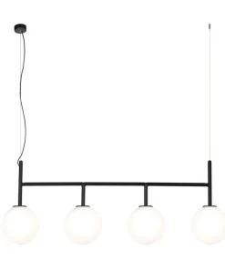 Discount Sklep Kaja Czarna lampa z białymi kloszami nad stół K-4833 FARO | Kaja