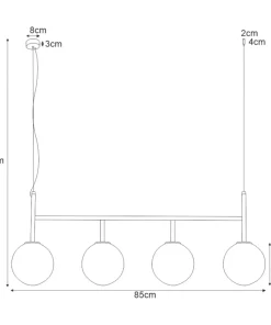 Discount Sklep Kaja Czarna lampa z białymi kloszami nad stół K-4833 FARO | Kaja
