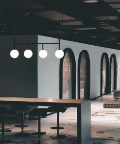 Discount Sklep Kaja Czarna lampa z białymi kloszami nad stół K-4833 FARO | Kaja