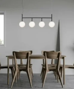 Discount Sklep Kaja Czarna lampa z białymi kloszami nad stół K-4833 FARO | Kaja