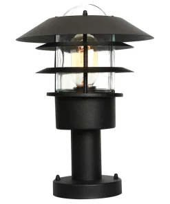 Czarna lampa zewnętrzna, niska HELSINGOR-PED-BK z serii HELSINGOR*Sklep Kaja Cheap
