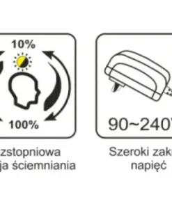 Czarna lampka biurkowa, wbudowany LED K-BL1528 z serii LOLEK*Sklep Kaja Clearance