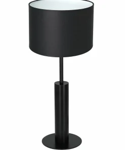 Czarna lampka nocna, z klasycznym abażurem LX 3677 z serii TABLE LAMPS*Sklep Kaja New