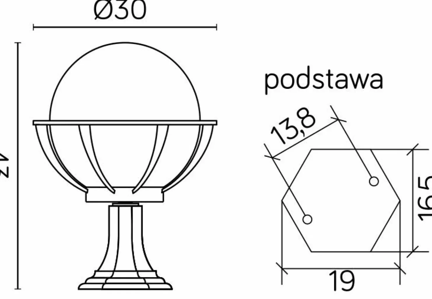 Czarna lampka ogrodowa z koszykiem i kloszem K 4011/1/KPO 250 | Kaja Oś*Sklep Kaja Fashion
