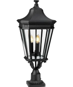 Czarna latarnia cokołowa FE-COTSLN3-L-BK z serii COTSWOLD LANE*Sklep Kaja Flash Sale