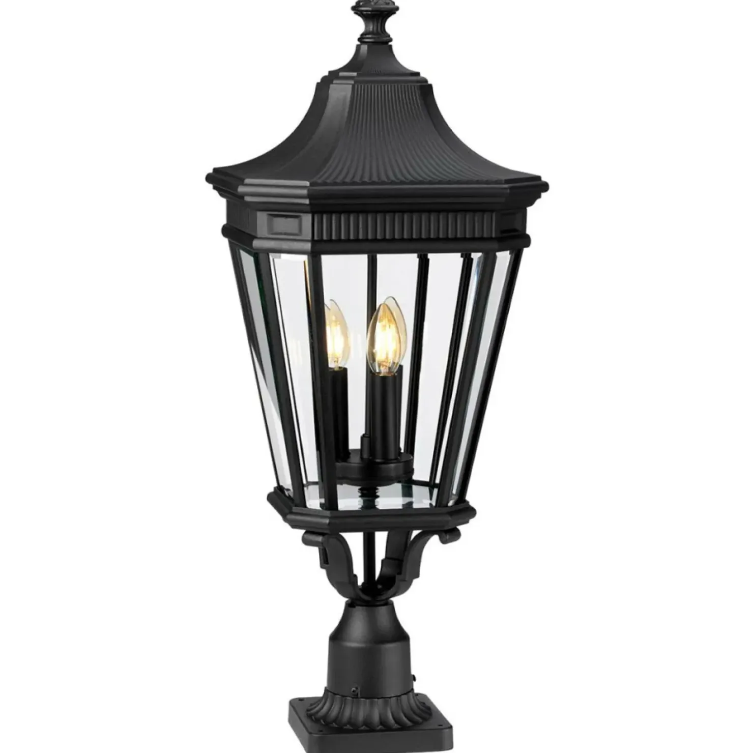 Czarna latarnia cokołowa FE-COTSLN3-L-BK z serii COTSWOLD LANE*Sklep Kaja Flash Sale