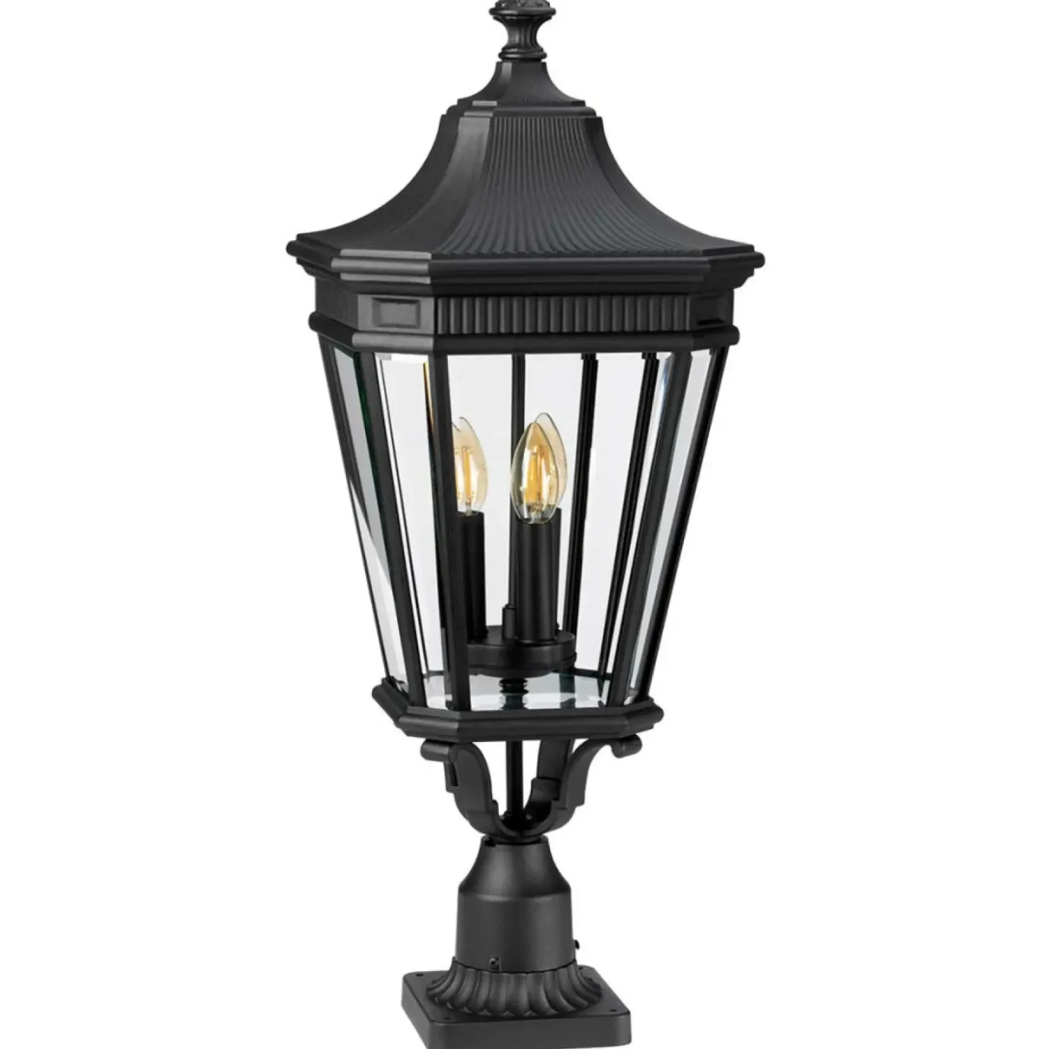 Czarna latarnia cokołowa FE-COTSLN3-L-BK z serii COTSWOLD LANE*Sklep Kaja Flash Sale