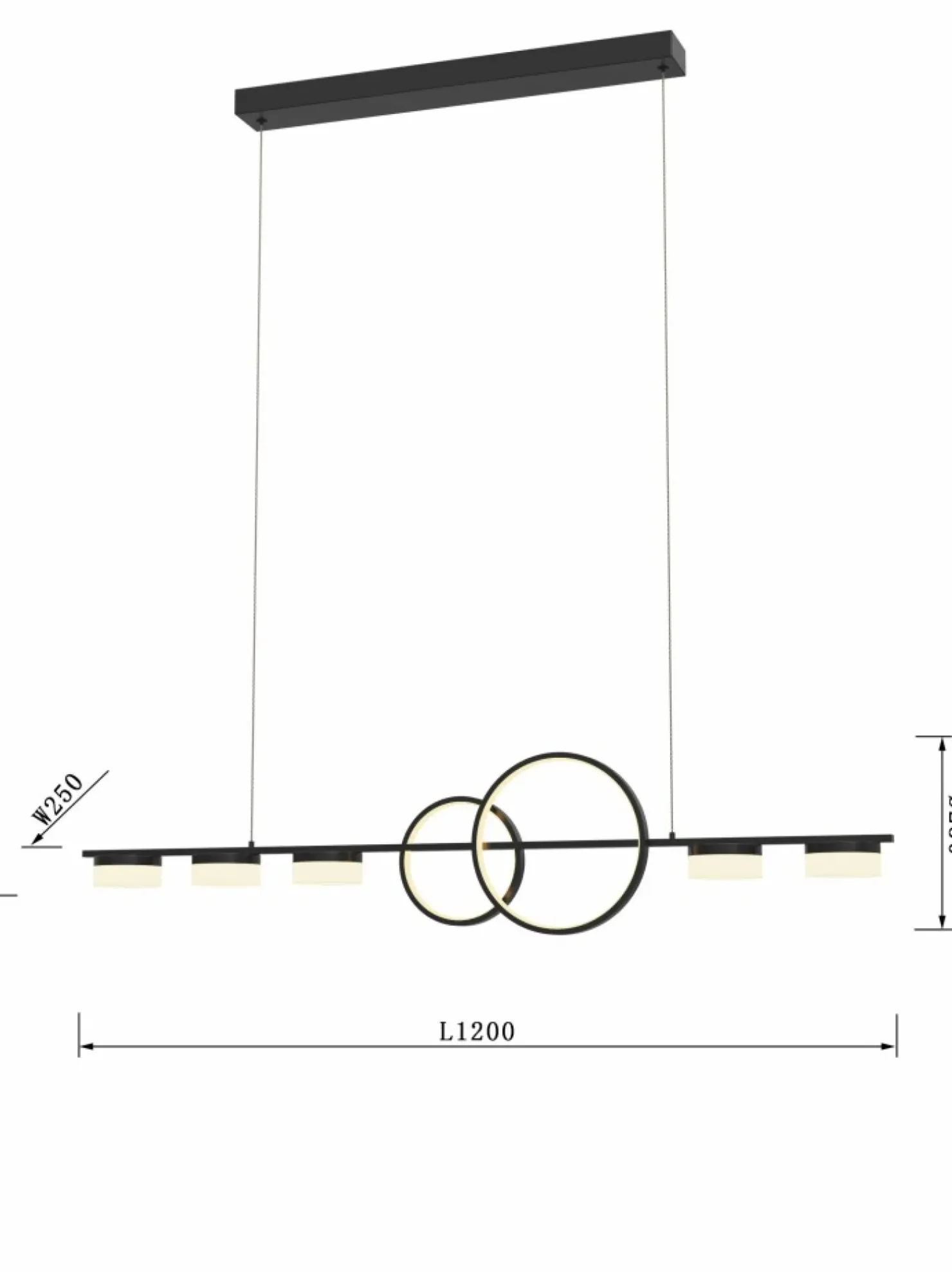 Outlet Sklep Kaja Czarna, ledowa lampa do oświetlenia stołu WF 7030-702 MESSINA | Kaja czarnymat