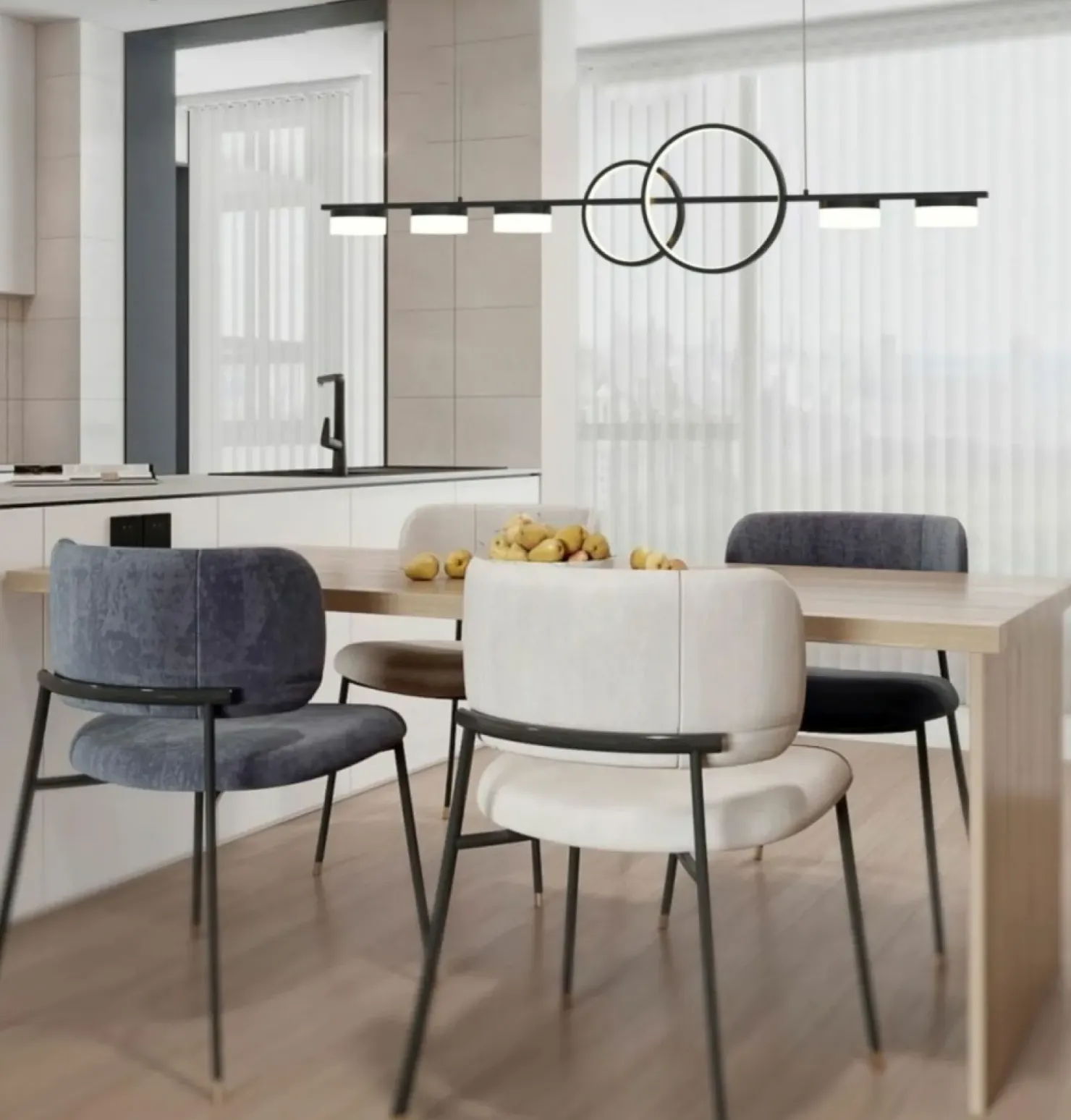 Outlet Sklep Kaja Czarna, ledowa lampa do oświetlenia stołu WF 7030-702 MESSINA | Kaja czarnymat