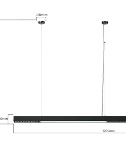 Fashion Sklep Kaja Czarna listwa LED nad stół 120cm LP-1301/1P L BK SMART CALI L | Kaja