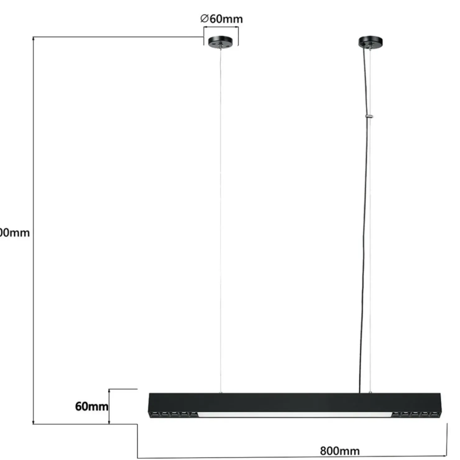 Hot Sklep Kaja Czarna listwa LED nad stół 80cm LP-1301/1P M BK SMART CALI | Kaja